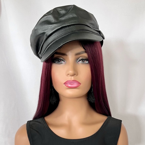 A Long 28” Premium Fiber Burgundy Lace Front Wig - #EnhanceWardrobe #DailyWear - Picture 7 of 8